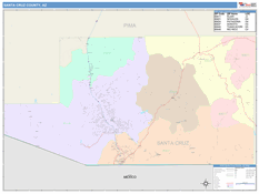 Santa Cruz County, AZ Digital Map Color Cast Style